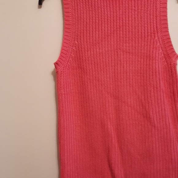 Michael Michael Kors Cotton Blend Sleeveless Turtleneck Sweater In Camila Rose - Picture 8 of 11